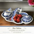 thumbnail image 2 of Spode Blue Italian Covered Sugar Bowl, 9 Oz Sugar Container for Coffee Bar, Kitchen Countertop, Fine Earthenware, Microwave and Dishwasher Safe, Made in England, 2 of 7