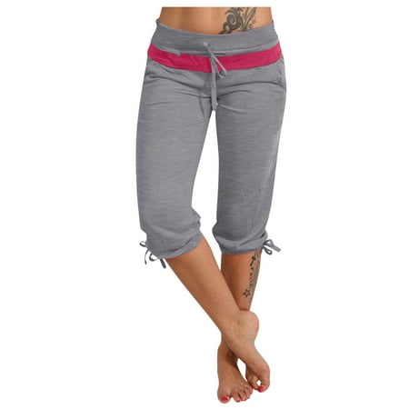 

dmqupv Womens Short Pajamas Set Pants Women s Fashion Trouser Solid Pants Chino Casual Short Pants Biker Shorts Women Set Grey Medium