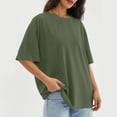 thumbnail image 6 of Womens Summer Tops Womens Tops Fashionable Casual Three Half Sleeve Soild Color Round Neck Top blouses for women dressy casual Green Polyester M, 6 of 7