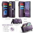 thumbnail image 4 of TECH CIRCLE for Samsung Galaxy S25 Ultra Case, Women men Multi-Function Wallet Case with Stand RFID Blocking Featuring Magnetic Closure Zipper S Pen Holder includes Shoulder Strap Wrist Strap,Purple, 4 of 7