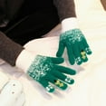 thumbnail image 6 of Nkmbld Winter Thermal Gloves for Men Women, Snowflake Christmas Tree Warm Gloves Winter Padded Thickened Knitted Plush Mittens for Cold Weather, Green, 6 of 8