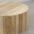 thumbnail image 3 of Simpli Home Millbury 36-inch-Wide Solid Mango Wood Drum Coffee Table, Honey Earthtone, 3 of 7