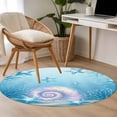 thumbnail image 5 of Fantasy Color Nut Round Living Room Rugs 3.3 ft, Dreamy Blue Starfish Coral Sea Ocean Life Washable Area Rug with Non-Slip Sturdy Edge Binding Round Front Door Mat Floor Carpet for Entryway, 5 of 9