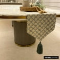 thumbnail image 5 of The HomeCentric Decorative Grey Table Runner 8 Seater Table Runner (16 x 108 inch) Embroidery & Lattice Table Runner, Linen fabric Table Linen, Geometric Modern - Geometrix Threads, 5 of 10