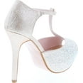 thumbnail image 5 of Top Moda Meadow-1 Women's Rhinestone T-Strap Stiletto Heel Glittery Platform Pumps, 5 of 7