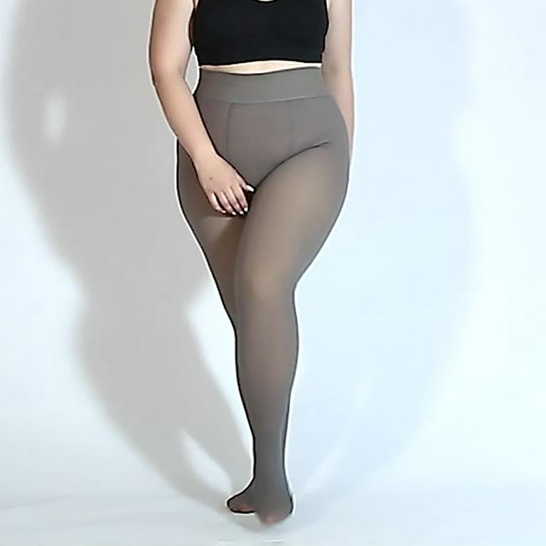 DISOLVE Women's Black Thermal Warm Winter Fleece Tights Pantyhose free size  black color