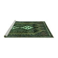 thumbnail image 2 of Ahgly Company Machine Washable Indoor Round Persian Turquoise Blue Traditional Area Rugs, 3' Round, 2 of 4
