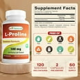 thumbnail image 2 of Best Naturals L-Proline 500 mg 120 Vegetarian Capsules | Amino Acid Dietary Supplement, 2 of 7