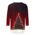 thumbnail image 6 of VKOYWKM Womens Tops Christmas 3/4 Sleeve T-Shirt Fall Christmas Tree Graphic Tees Merry Xmas Crew Neck Holiday Top Christmas Shirts, 6 of 6