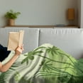thumbnail image 3 of Lion Soft Flannel Fleece Throw Blanket, Green Animal Silhouette with Wild Jungle Trees Savannah Flora and Fauna, Cozy Plush for Indoor and Outdoor Use, 50" x 70", Green Pale Green, by Ambesonne, 3 of 5