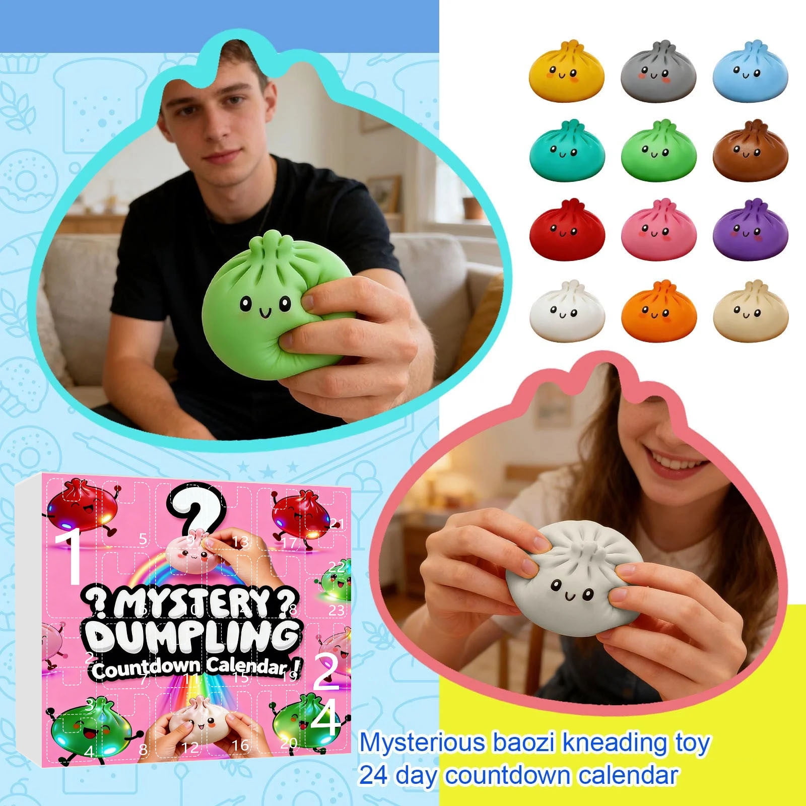 24 Surprise Dumpling Advent Calendar Space Edition Fidget Toys Christmas Countdown Stress Relief Squishy for Kids