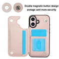 thumbnail image 5 of Mantto Case for iPhone 16 Back Wallet Case, Card Slots Holder RFID Blocking Luxury PU Leather Shockproof Cover, Double Magnetic Buttons Kickstand Case for iPhone 16, Rosegold, 5 of 8