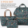 thumbnail image 5 of J World Womens' Posy 3 Piece 17" Backpack Set With Travel Tote And Pouch, Sprinkle, 5 of 7