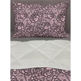 thumbnail image 3 of Floral Comforter & Sham Bedding Set, Continuous Lace Look Delicate Feminine Rose Flowers Illustration, 3 pcs Duvet Set Microfiber Filling Quilt, 5 Sizes, Pale Pink Charcoal Grey, by Ambesonne, 3 of 4
