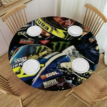 

Orinice Motorcycle Round Table Cover Stain Resistant Washable Indoor Outdoor Tablecloth Kitchen Dining Wedding Parties Picnic Camping 100% Polyester Fiber 31-35