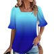 thumbnail image 2 of Blusas de Manga Corta para las Mujeres, Moda Verano Impreso, Blusas de Cuello Redondo, Chaqueta de Manga Corta para las Mujeres, 2 of 8