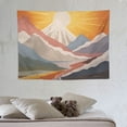 thumbnail image 4 of GOSMITH  Mountain Sun Boho Tapestry,Simple Art Sunrise Nature Tapestry Sunset Landscape Abstract Aesthetic Wall Bedroom Living Room Decor College Dorm Wall Hanging, 4 of 7