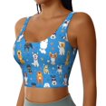 thumbnail image 2 of Fotbe Cute Dogs Sujetador Deportivo Largo sin Aros para Mujer con Almohadillas y Soporte Medio, Transpirable y Absorbente, Camiseta Tipo Chaleco o Tank Top-X-Large, 2 of 8