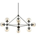 thumbnail image 3 of Possini Euro Design Gable Black Large Chandelier 41 1/2" Wide Mid Century Modern Cognac Glass Shade 10-Light Fixture for Dining Room Kitchen Island, 3 of 10