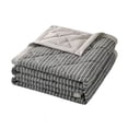 thumbnail image 2 of JZCHUNTOY Black Striped Water-washed Cotton Summer Quilt 1 Pc, Soft and Breathable Quilt for Warm Weather, 2 of 6