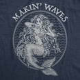 thumbnail image 2 of Womens Makin Waves T Shirt Funny Ocean Vacation Mermaid Graphic Novelty Tee Womens Graphic Tees, 2 of 7