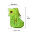 thumbnail image 3 of Luoshdecor Christmas Plush Stocking,7 in Small Green Embroidered Letter Stocking Soft Vevlet Cuff Christmas Stockings for Holiday Xmas Tree Fireplace Party Decor(H), 3 of 8
