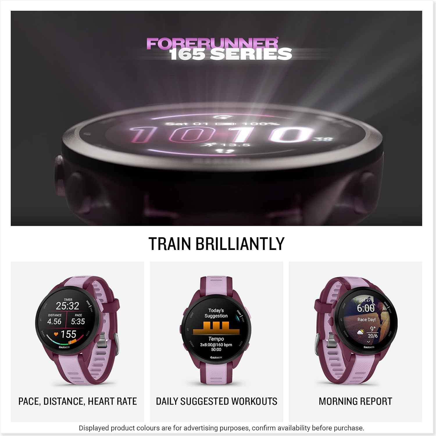 GARMIN Forerunner GPS 30.48mm Black Fiber-Reinforced Polymer Case with Black Watch Band, 1 Pack