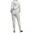 thumbnail image 2 of Women's 2-Piece Cotton Fleece Lined Full Zip Hoodie & Jogger Tracksuit Sweatsuits Set, Heather Grey Large, 2 of 3