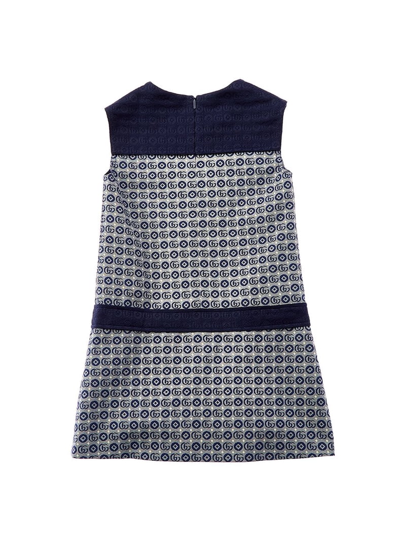 gucci navy blue dress Blue Alessandro Michele Floral Silk Dress