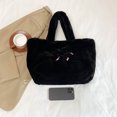 thumbnail image 3 of Bolso Hombro Felpa para Mujer Mano Informal Con Lazo Peludo Compras Suave (), 3 of 8