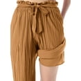 thumbnail image 5 of Made by Olivia Women's Wide Leg Chiffon Loose Pleated Palazzo Pants with Built-in Flexible Liner Shorts and Ribbon Tie Closure, 5 of 5