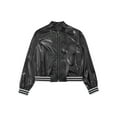 thumbnail image 5 of Sholeno Kids Boys Girls Hip Hop Jazz Dance Costumes Shiny Metallic Bomber Jacket with Sweatpants Black 10, 5 of 7