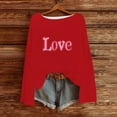thumbnail image 4 of Amidoa Plus Size Woman Sweater Pink Valentines Knit Sweaters Winter Love Heart Crew Neck Tops Womens Shirts L, 4 of 6
