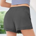 thumbnail image 7 of ClodeEU Women's High Waisted Athletic Shorts, Quick Dry Loose Fit Running Shorts with Liner, Elastic Waist Workout Shorts Gray,Women's Plus XL, 7 of 7