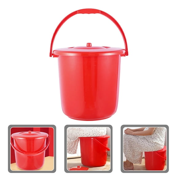 UPOUART Spittoon Urinal Bottles Red Plastic Reusable For Home 1Set