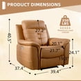 thumbnail image 5 of Bonzy Home Power Recliner Chair, Electric Adjustable Reclining Sofa with USB Port, Overstuffed Armrest Single Recliner Sofa for Living Room Bedroom, Brown, 5 of 7