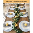 thumbnail image 4 of 13 Inch Round Placemats Set of 6, Light Blue Plaid Non Slip Heat Insulation PP Table Mats, Modern Minimalist Country Washable Place Mats for Kitchen Dining Party Table Decor, 4 of 7