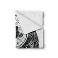 thumbnail image 2 of Yin Yang Soft Flannel Fleece Throw Blanket, Ornamented with Blossoming Spring Flowers Print, Cozy Plush for Indoor and Outdoor Use, 50" x 60", Dark Taupe and White, by Ambesonne, 2 of 6