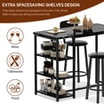 thumbnail image 3 of BAXLUXE Dining Table Set For 2, 3 Pieces Kitchen & Dining Room Sets,Kitchen Table, Bar Table Set with Storage,Small Table and Chairs,Height Kitchen Dining Set Table and Chairs Set, Black, 3 of 9