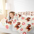 thumbnail image 3 of Homewish Cartoon Dog Dachshund Full Size Comforter Sets,Pink Donut Bedding Comforter Set,Cream,Polkadot Reversible,3pcs,1 Comforter and 2 Pillowcases, 3 of 7