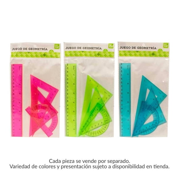 Juego de Geometría Pen + Gear Varios Colores 4 Piezas