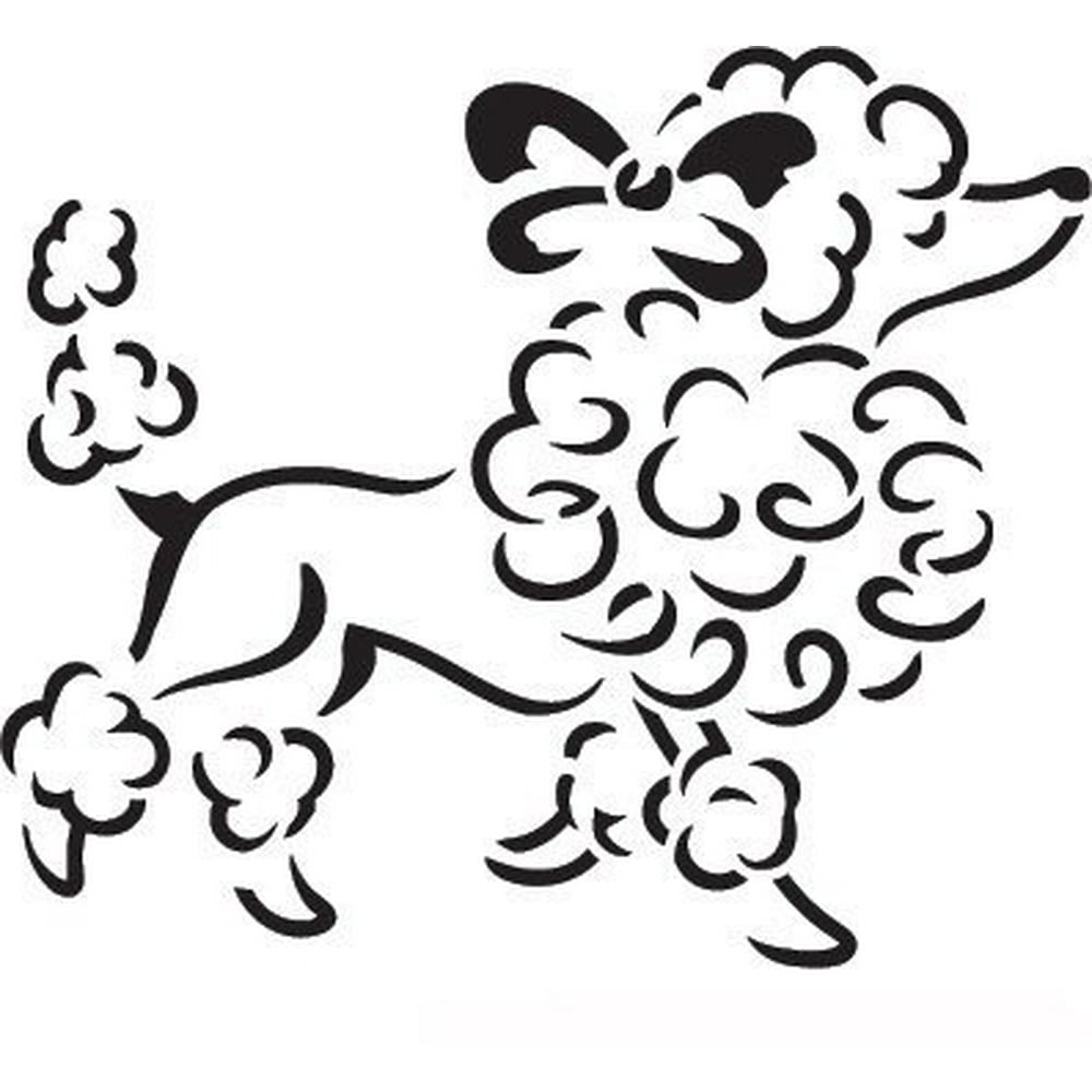 French Poodle Stencil by StudioR12 | Fancy Dog Art - Medium 12 x 12