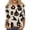 Blue, variant on Ghost & Moon Print 3/4 Sleeve Crew Neck Top for Women Halloween Casual T-Shirt with Playful Spirit Pattern, Soft Polyester Blouse for Daily Wear & Party Yellow S