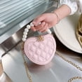 thumbnail image 2 of LinYooLi Mini Coin Wallet Pouch Pearl Handle Girls Shoulder Bag Princess Hand Bags Kids Purses Cute Childrens Heart-shaped Crossbody Bag, 2 of 6