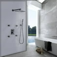 thumbnail image 4 of 11.35 Pressure Balanced Rain Shower System Wall Mount Rain Shower Head With 4 Body Sprays And Handheld Shower Combo Set Black Matte, 4 of 5
