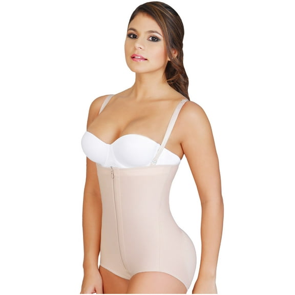 Salome 0414 Fajas Colombianas Reductoras Strapless Butt Lifter Shapewear for Women Beige M