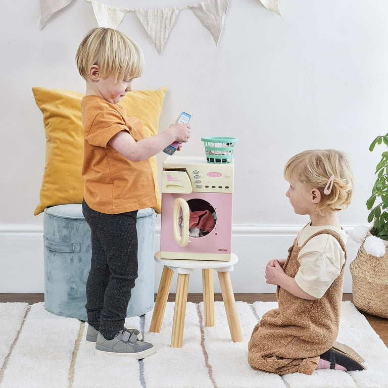 Casdon Toy Washing Machine with Light Sound Spinning Drum Pink