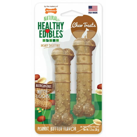 Nylabone Natural Healthy Edibles Peanut Butter Flavor Chew Treats Petite - 2