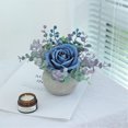 thumbnail image 4 of GlamourGarden Mini 6” Artificial Silk Blue Roses Home Bouquet, 4 of 7