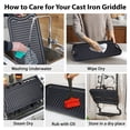 thumbnail image 4 of Seasoned Cast Iron Reversible Rectangular Grill/Griddle, Black,20 inch x 10inch, 4 of 7